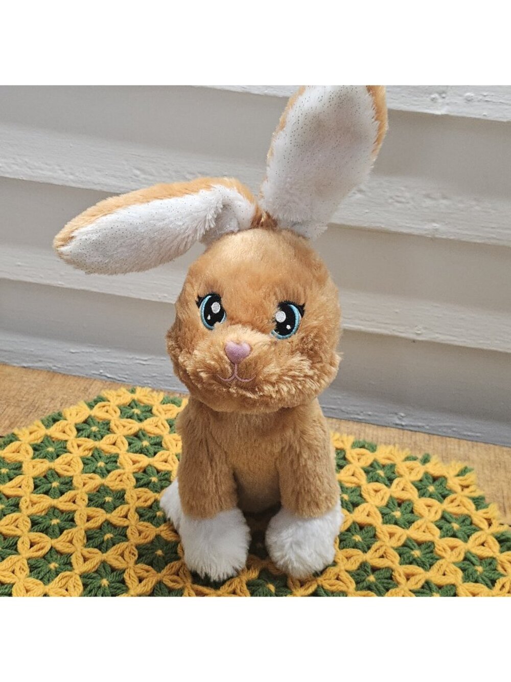 Build A Bear Gingerbread Brown & White Bunny Rabbit 10" With Poseable Ears